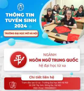 Tuyển sinh ngành ngôn ngữ Trung Quốc – hệ đại học Từ xa trực tuyến 2024